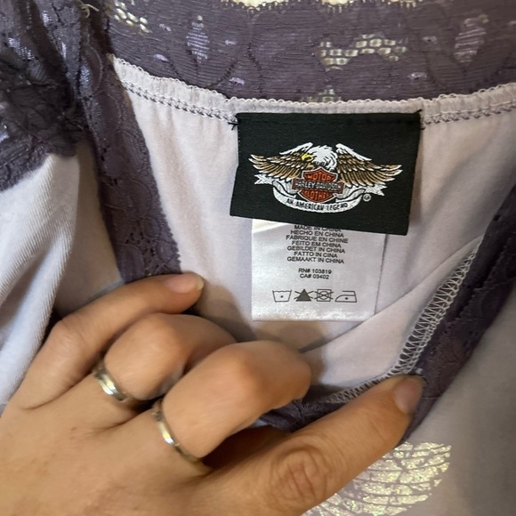 Vintage Harley-Davidson Lavender Camisole with Purple Lace Medium - Picture 4 of 9